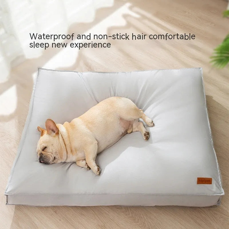 Waterproof dog bed in High-grade Gray with memory cloth surface and non-slip bottom, size XL