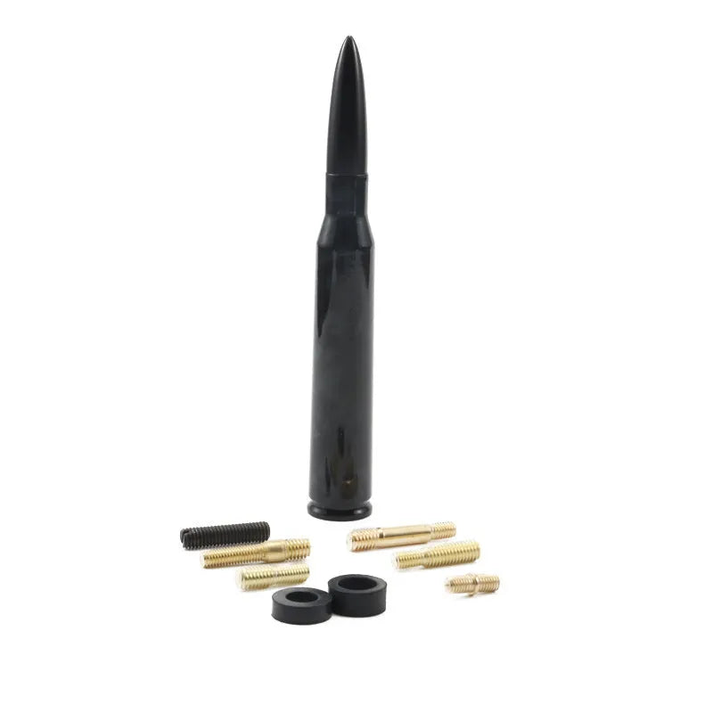 14cm bullet car antenna in camouflage green, American flag, and black colour options for modified vehicles