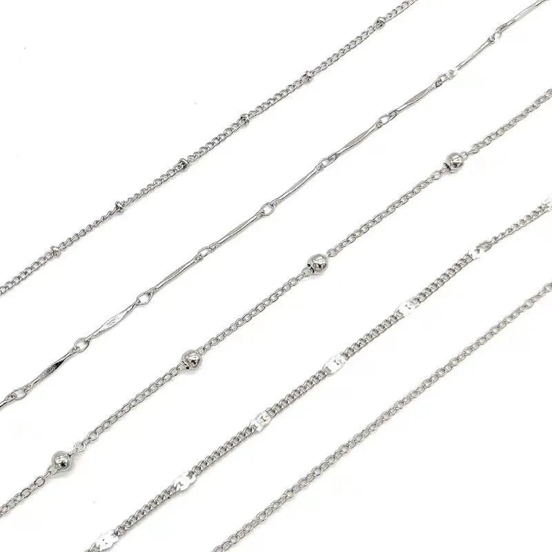 Turquoise pearl Cuban fishbone chain on alloy with electroplated finish in European American style