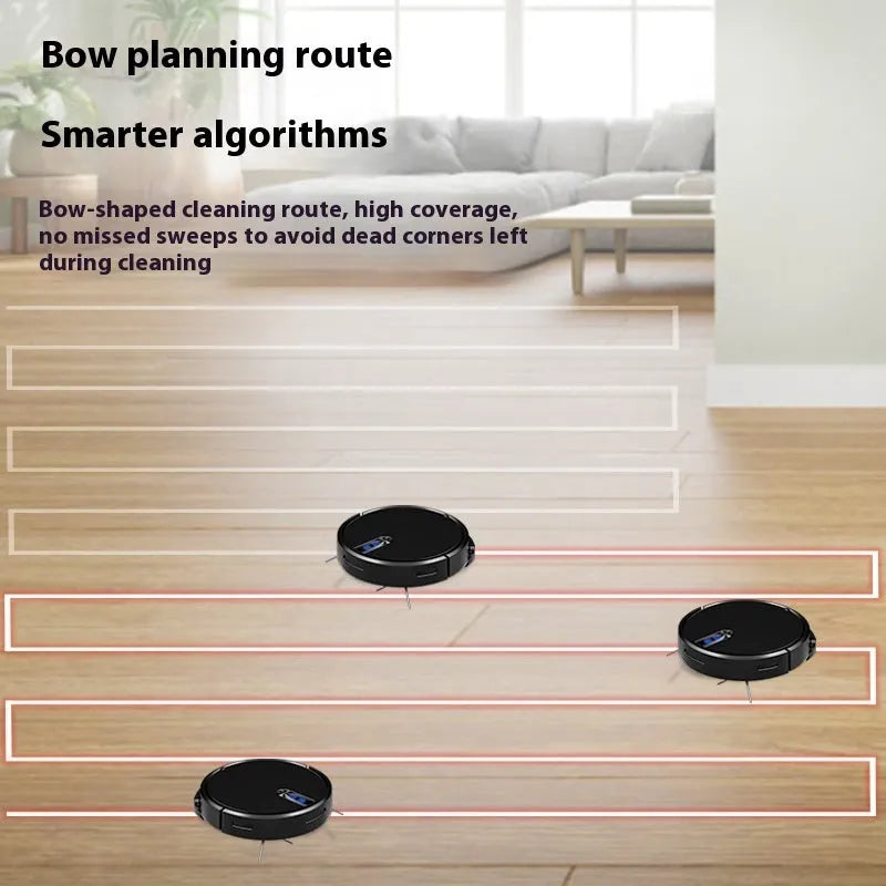 Intelligent sweeping robot vacuum cleaner in black or white with remote control