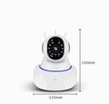 White dome-shaped wireless security camera for indoor and outdoor HD surveillance.