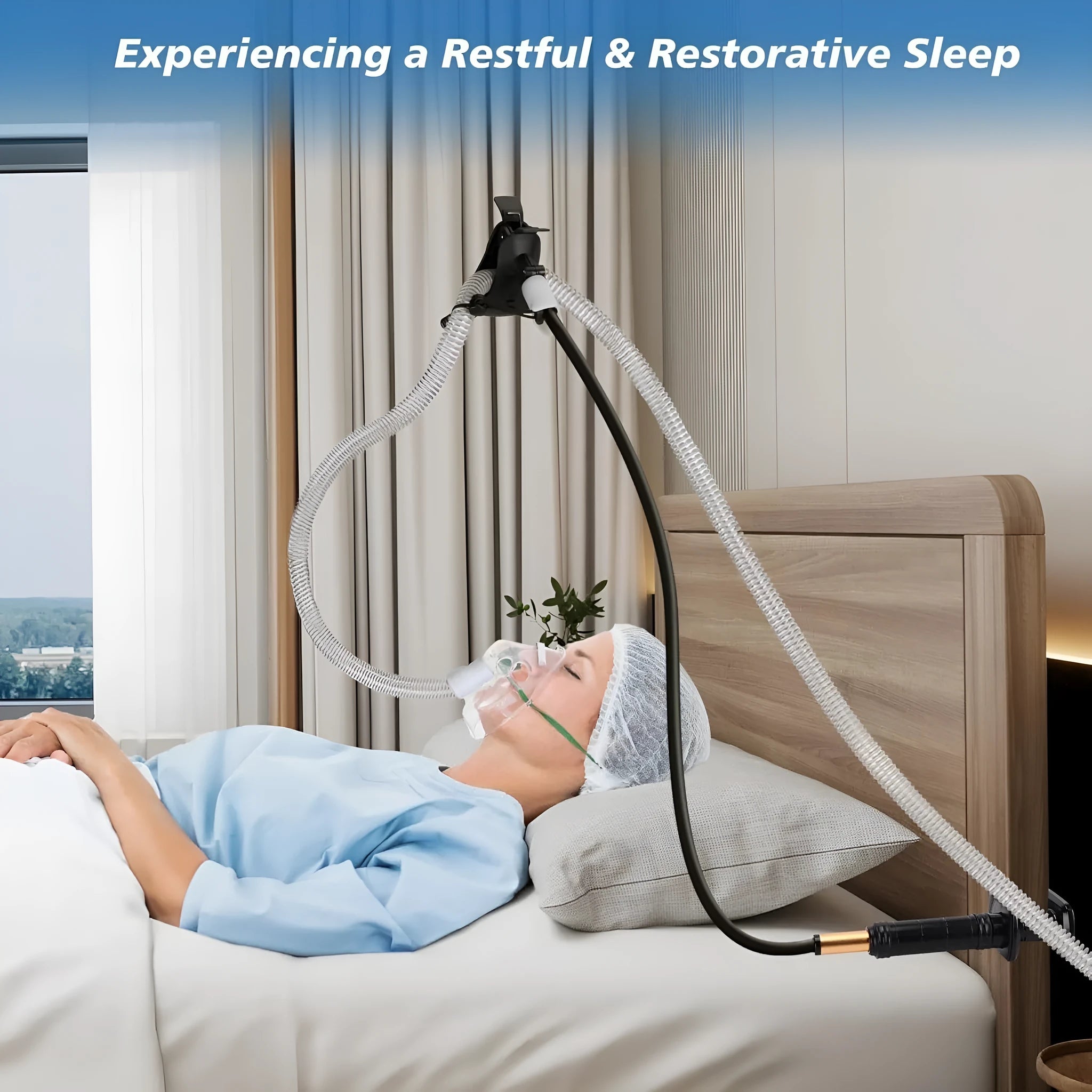 Aluminium alloy ventilator hose bracket for bedside medical tubing management