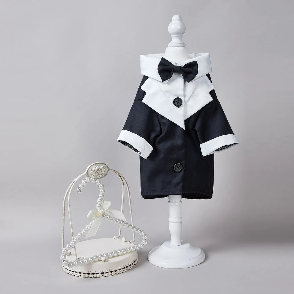 Chinese style four-legged dog wedding suit in polyester fabric available in dark colours