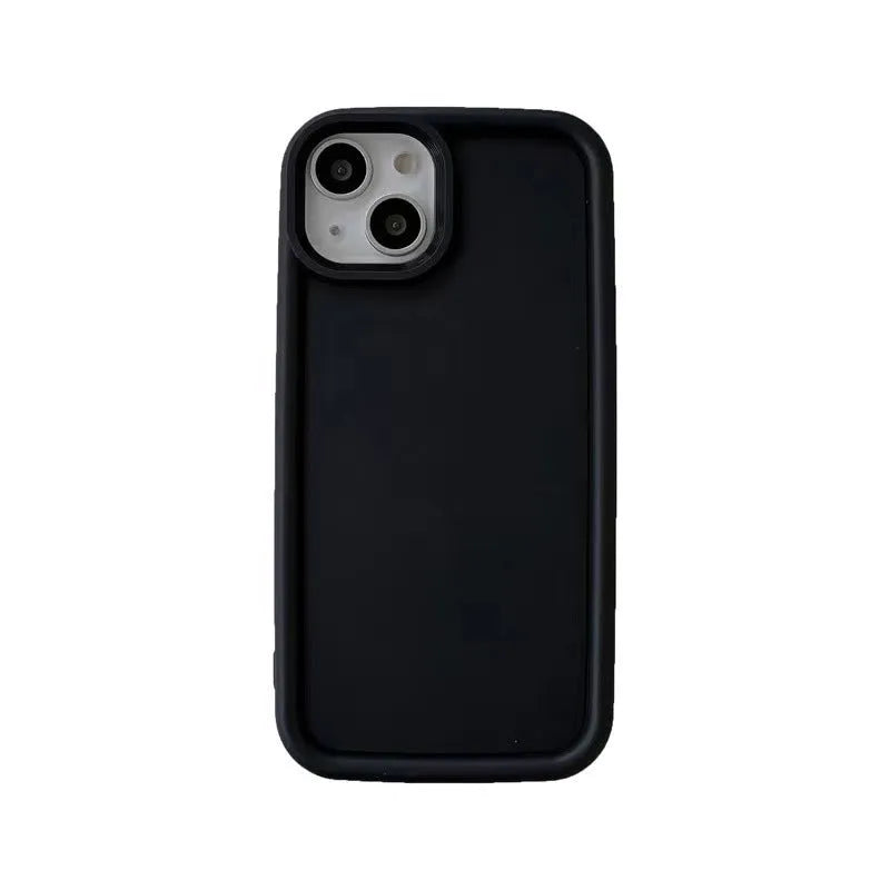 Frosted skin-feel silicone iPhone case in solid colour showing full-coverage design and texture detail