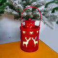 Wrought iron LED Christmas candle lantern with flickering lights in green, white, or red colour options