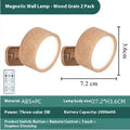 Rechargeable touch night lamp with tricolor light, pack of two, black or wood grain finish, bedside reading