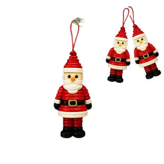 DIY material bag pendant set with Santa Snowman Angel Green Christmas Tree Pink Christmas Tree plastic components