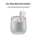 K50 Zinc Alloy Stereo Wireless Headset in black showing in-ear design and charging cable