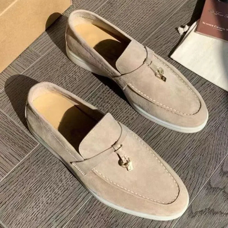 Gommino slip-on casual loafers with high top, rubber sole, and steel toe cap in multiple colour options