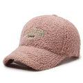 Winter lambskin baseball cap with adjustable strap in seven colour options
