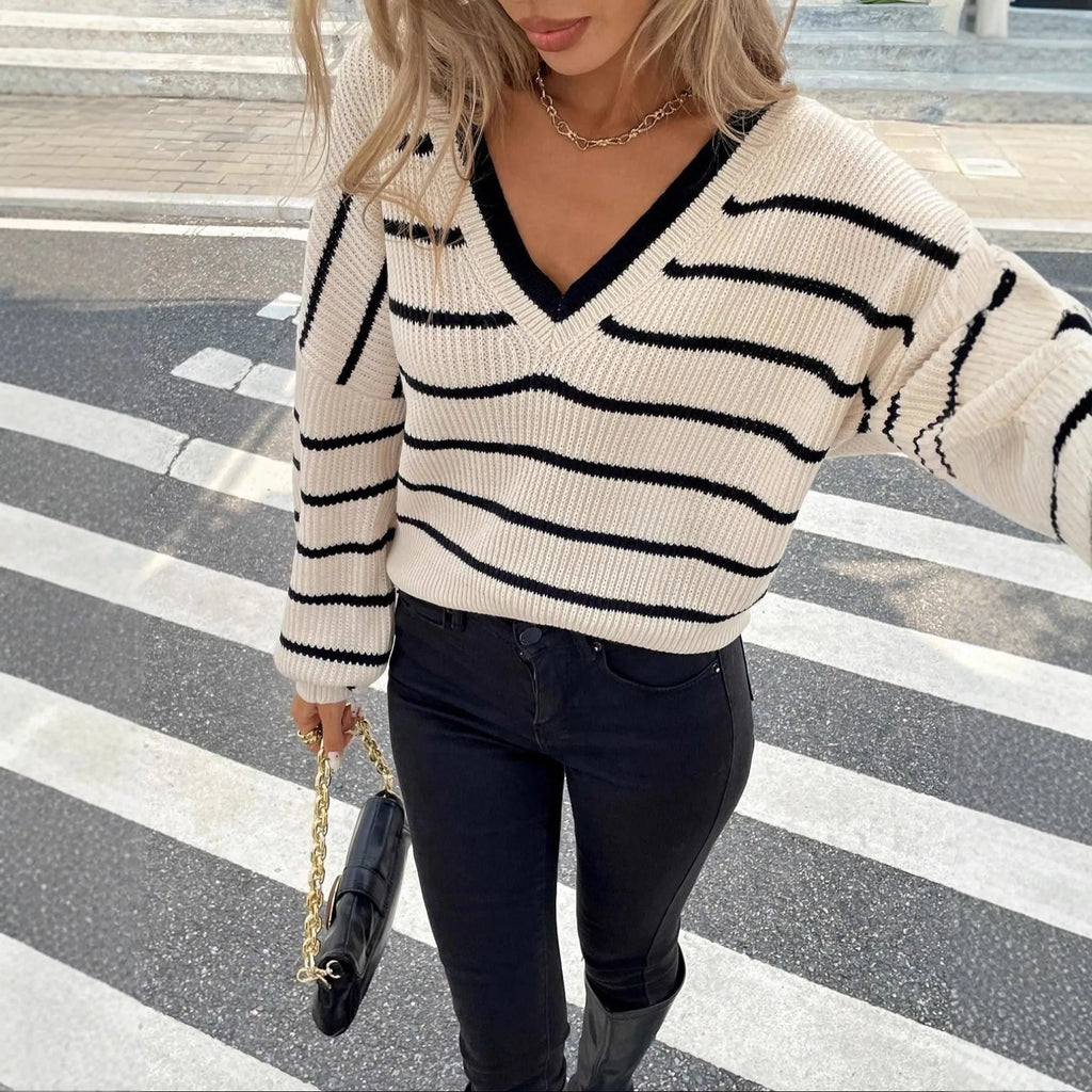 Loose fit apricot striped polyester pullover top for women plus size belly covering