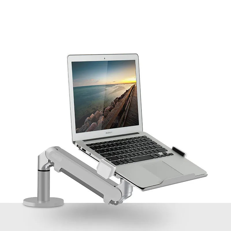 Aluminium air pressure hover bracket laptop stand in black or silver colour