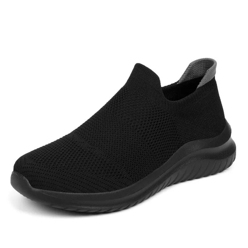 Women's woven mesh low-top casual sneakers in khaki with flat heel and round toe