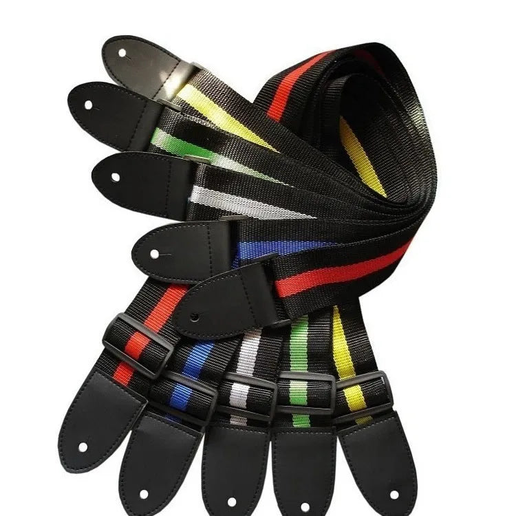 Universal woven musical instrument strap for guitar, bass, and ukulele in multiple colour options.