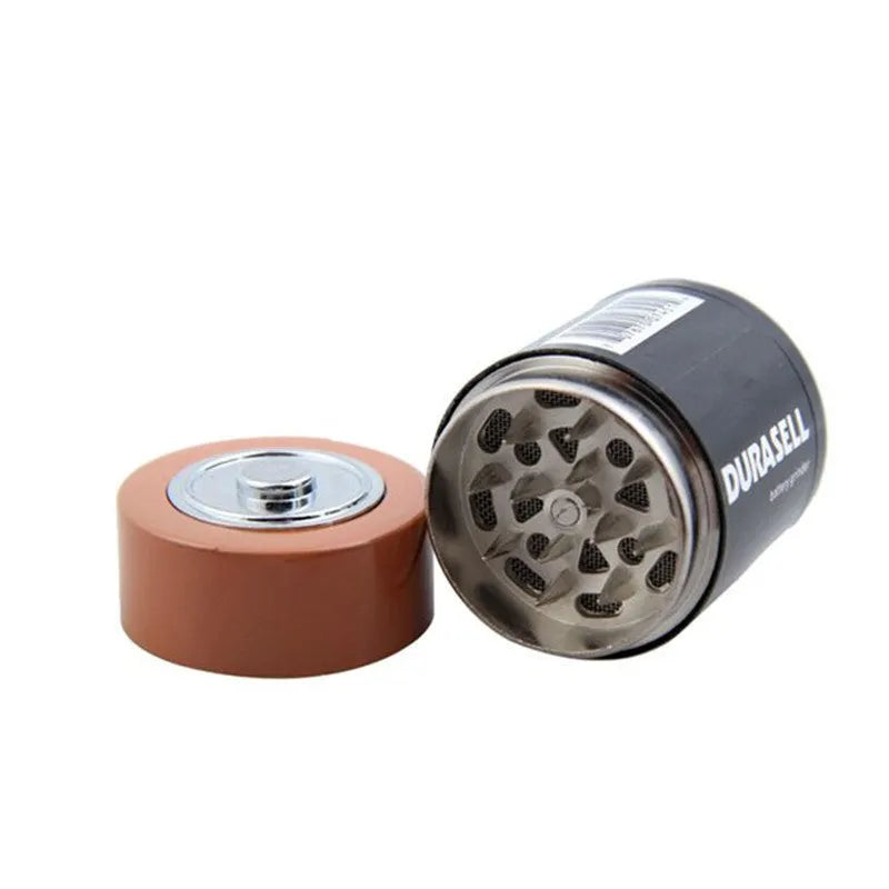 Black zinc alloy modelling grinder with multiple functions measuring 55mm by 42mm