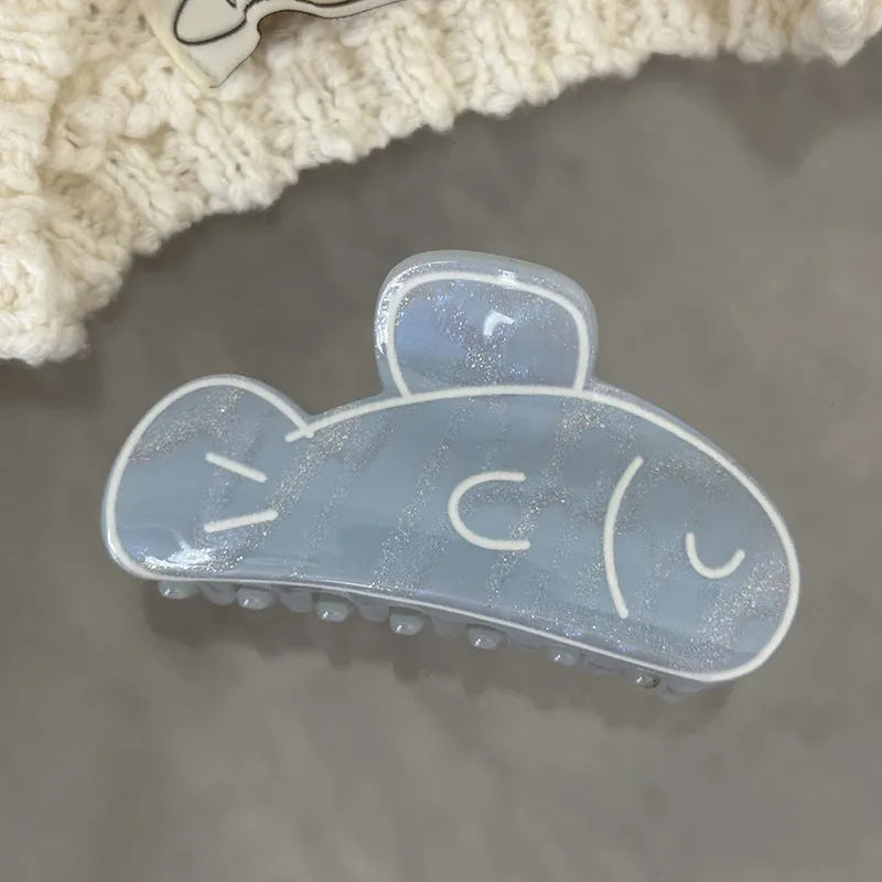 Women's dolphin grabber clip in blue fish or pink dolphin, acetic acid barrette, large medium or mini size