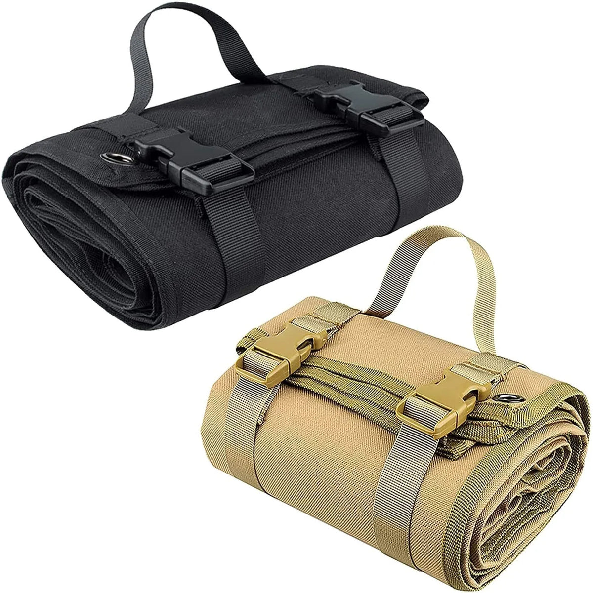 Tactical shooting mat in army green, waterproof Oxford cloth, 200 x 75cm single person size for prone shooting