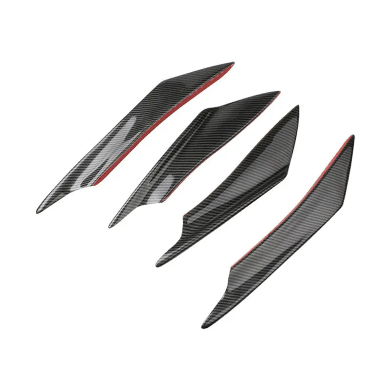 Set of four carbon fibre look bumper air knife blades for automotive modification in various colour options