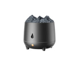 Volcano-shaped ultrasonic humidifier in black with visible mist output, suitable for 10-20 square metre rooms