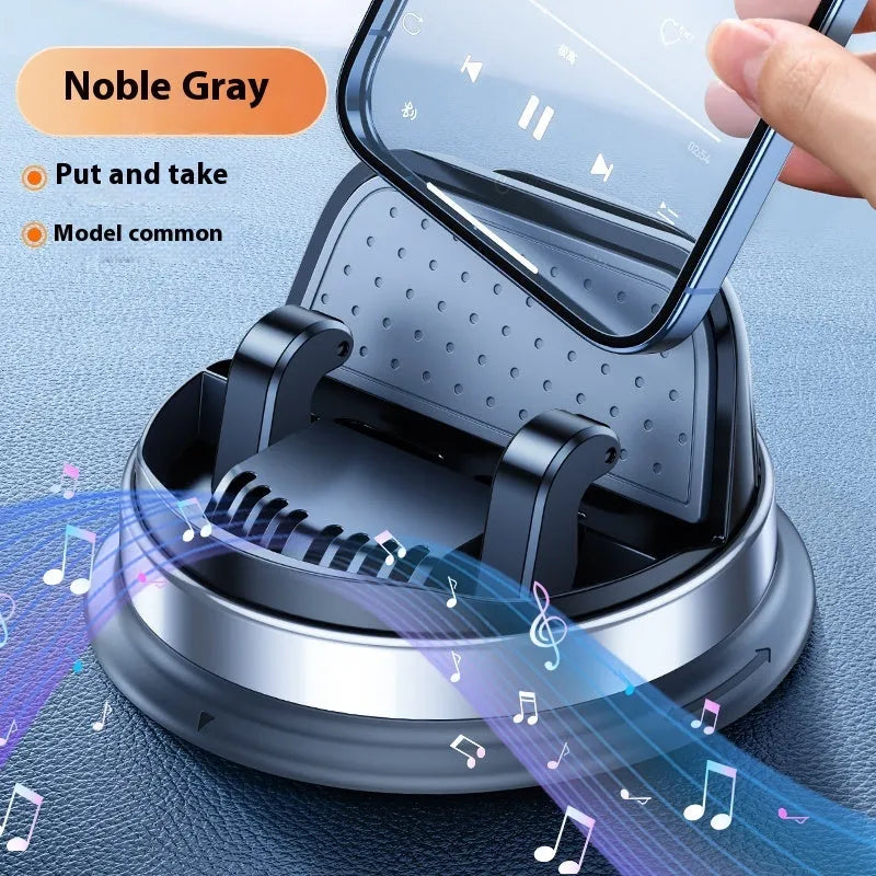 YQ09 Rotating Support gray and black dashboard phone holder with 360 degree rotation and suction cup