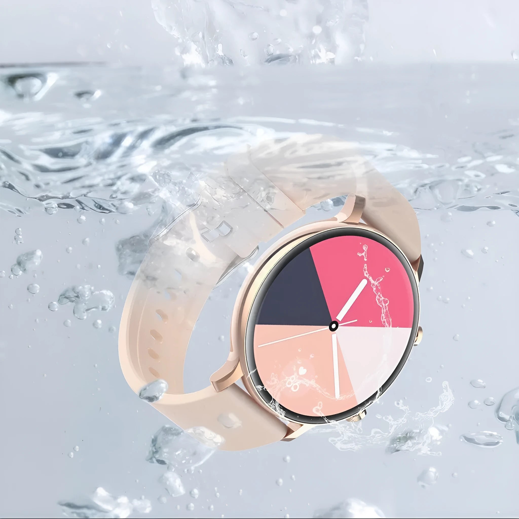 Black Bluetooth smartwatch with stainless steel strap showing call and heart rate monitoring functions on screen.