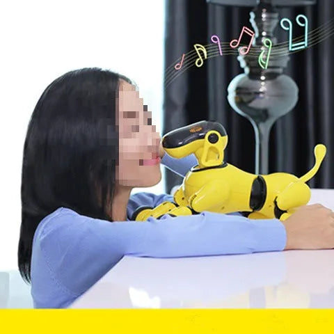 Interactive robot dog toy with ABS body, voice touch APP control, and Bluetooth connection