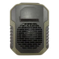 Green leafless waist hanging fan with USB charging port for outdoor sports cooling