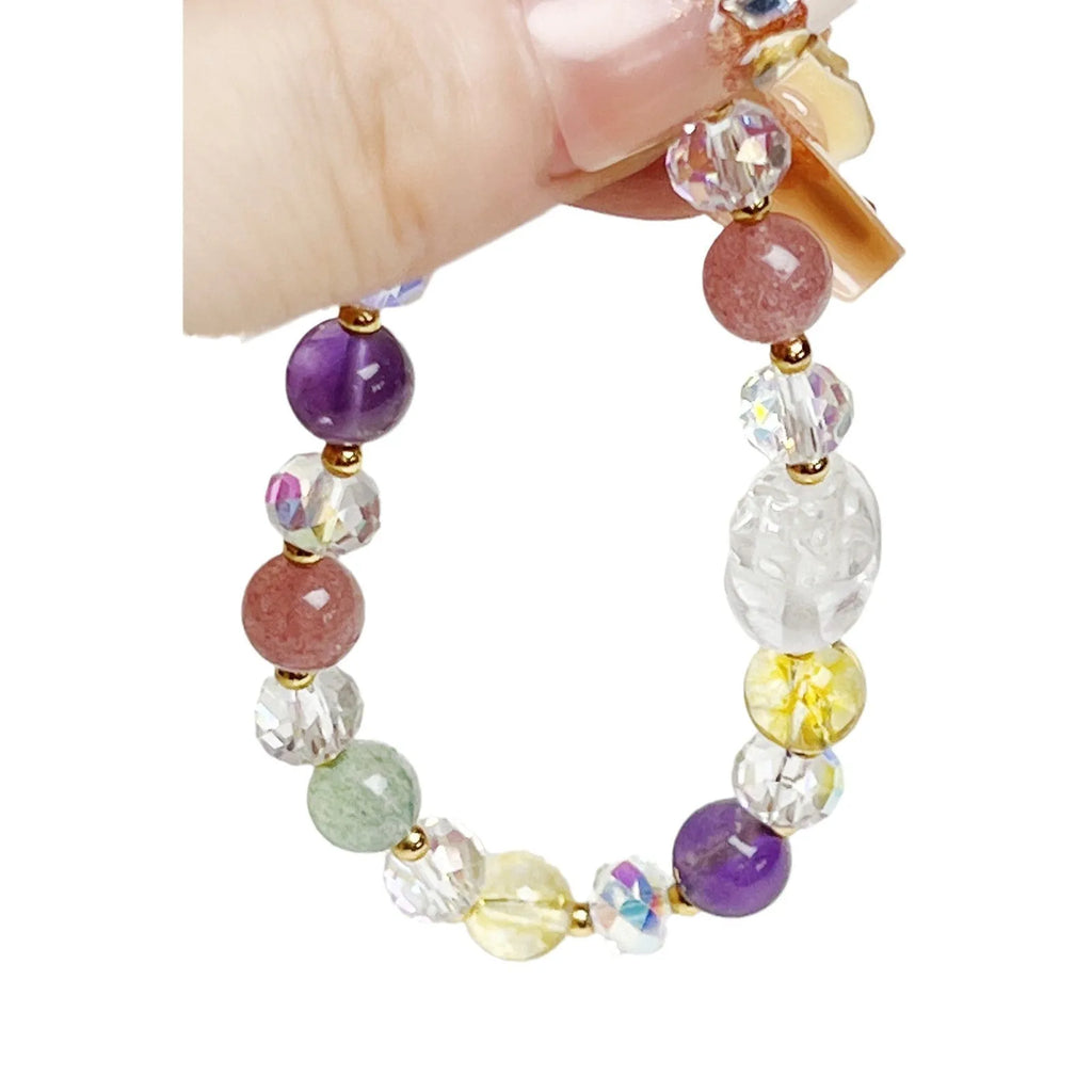 Handmade Phoenix Nine Tail Fox crystal bracelet with colourful stones and adjustable design