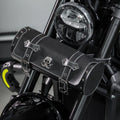 Punk retro style motorcycle pannier bag made from PU material for custom bike modifications