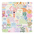 Danish pink motivational statement stickers with graffiti colour and cartoon patterns for laptop decoration