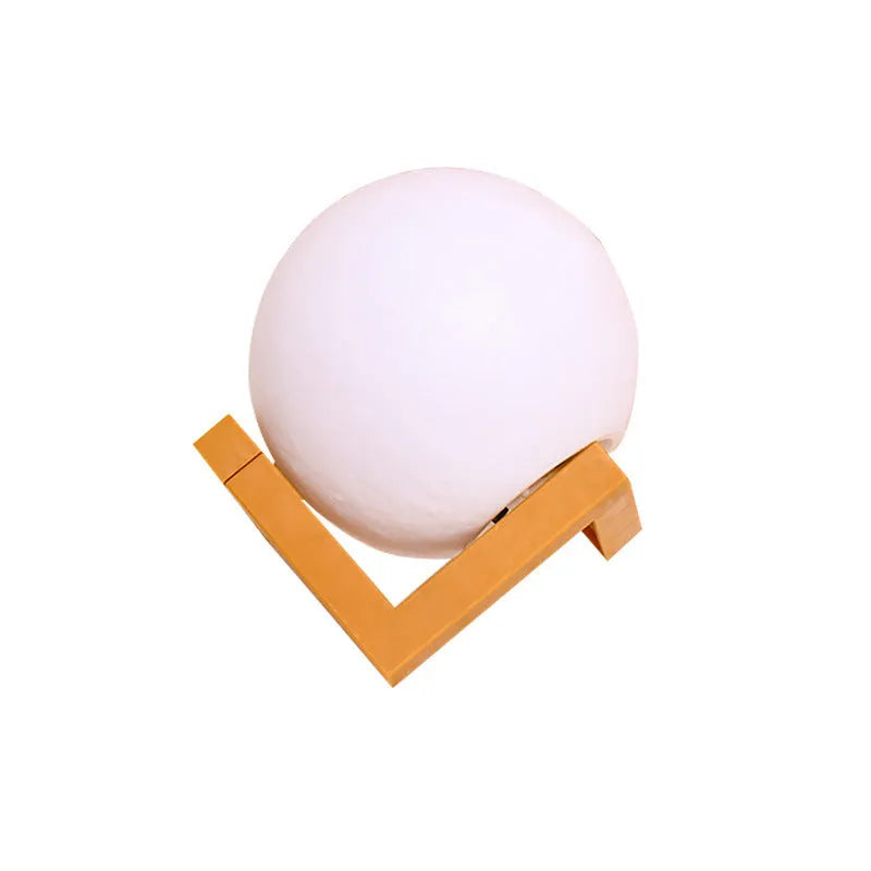 3D printed PVC moon lamp in warm white with stand, 8cm or 12cm LED night light for bedroom decoration