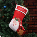 Christmas stocking ornaments with elk, elderly man and snowman designs in non-woven fabric