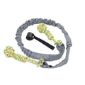 Cotton rope dog tug toy for interactive play and dental grinding, shown in black, grey, or red.