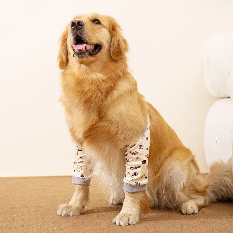 Pet knee pad anti-dirty joint protective cover for dogs in blue polyester, size L to 3XL