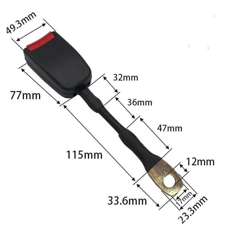 20cm steel wire car seat belt buckle for vehicle socket replacement