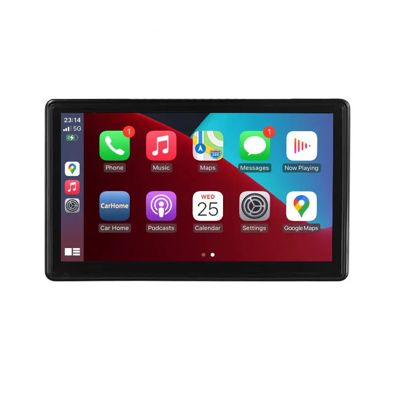 7-inch portable car smart screen navigator with wireless Carplay and Android AUTO display on dashboard