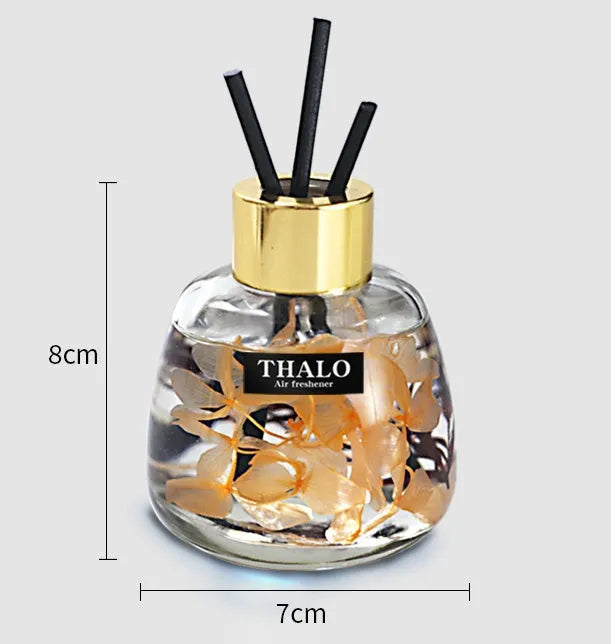 Glass bottle car fragrance ornament with loose incense for vehicle scent control