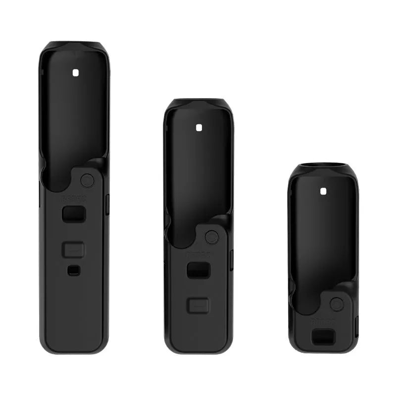 Black silicone protective sleeve for a PTZ camera body, showing its flexible shape.