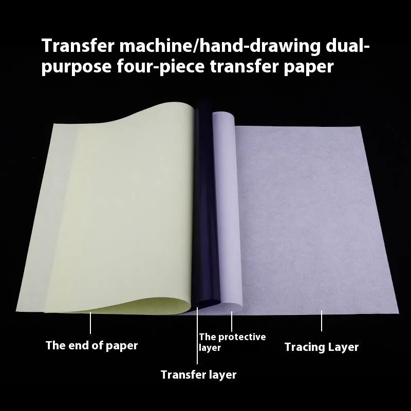 A4 tattoo transfer paper with transfer paste gel for hand drawing and machine conversion designs