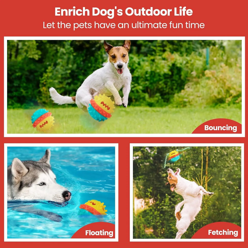 Blue and red TPR rubber dog ball with rope and treat hole for aggressive chewers