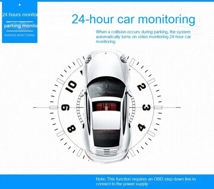 HD front and rear driving recorder with 4.5 inch screen and reversing image function