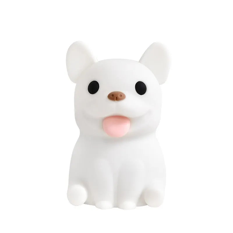Silicone USB night light with cartoon animal design and dimming function for bedroom ambience