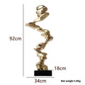 Minimalist abstract plastic and resin ornament in bright gold, silver, or blue for home and hotel decoration.