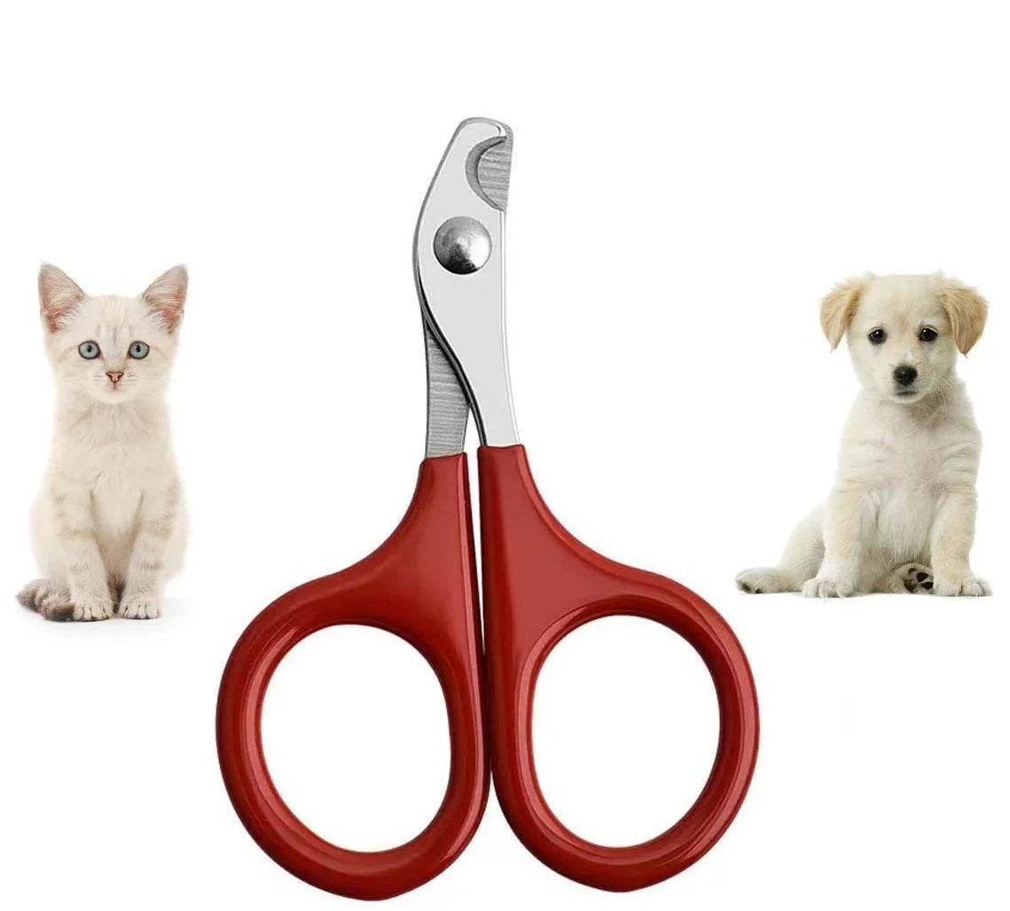 Pet nail clippers stainless steel blades plastic rubber handle small dog cat grooming tool