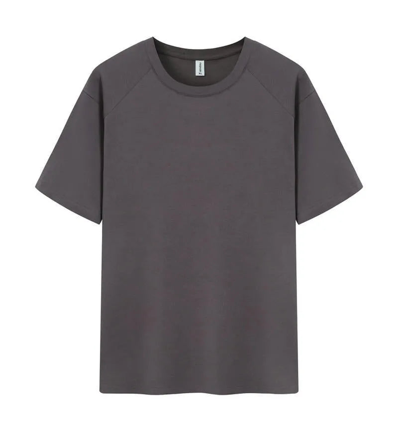 Men's solid colour pure cotton short-sleeve T-shirt on a hanger