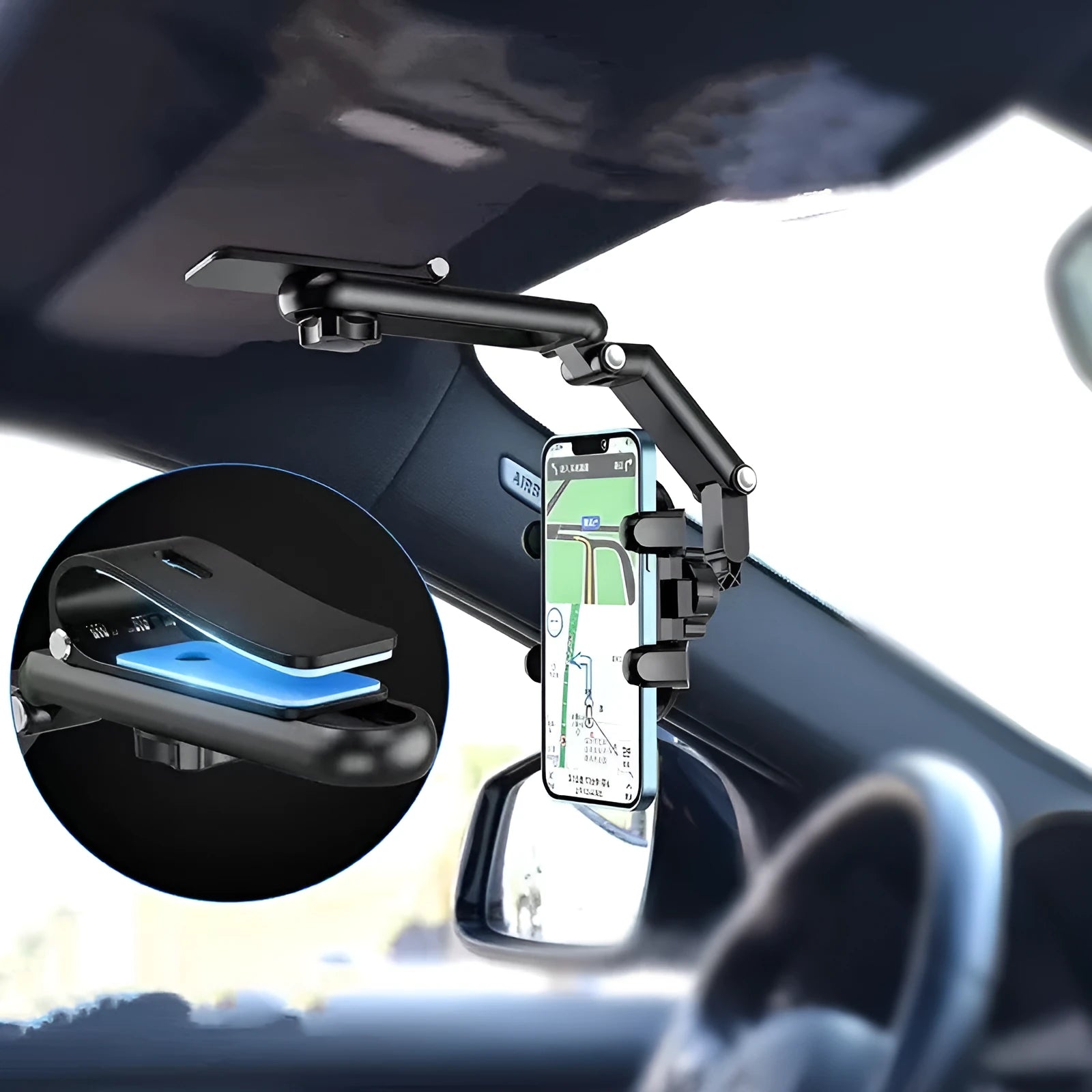 Black or green buckle-type car mount sun visor for rear seat side window