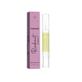 Small 3ml bottle of clear nail growth treatment oil on a white background.