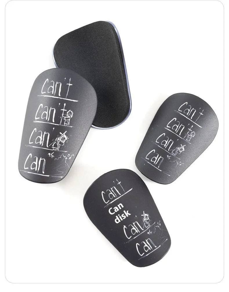 Pair of football shin guards for S and XS size in black, blue, white, or white-black colour.