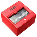 Red wired security break glass emergency fire alarm hand button with fireproof housing for 24VDC systems