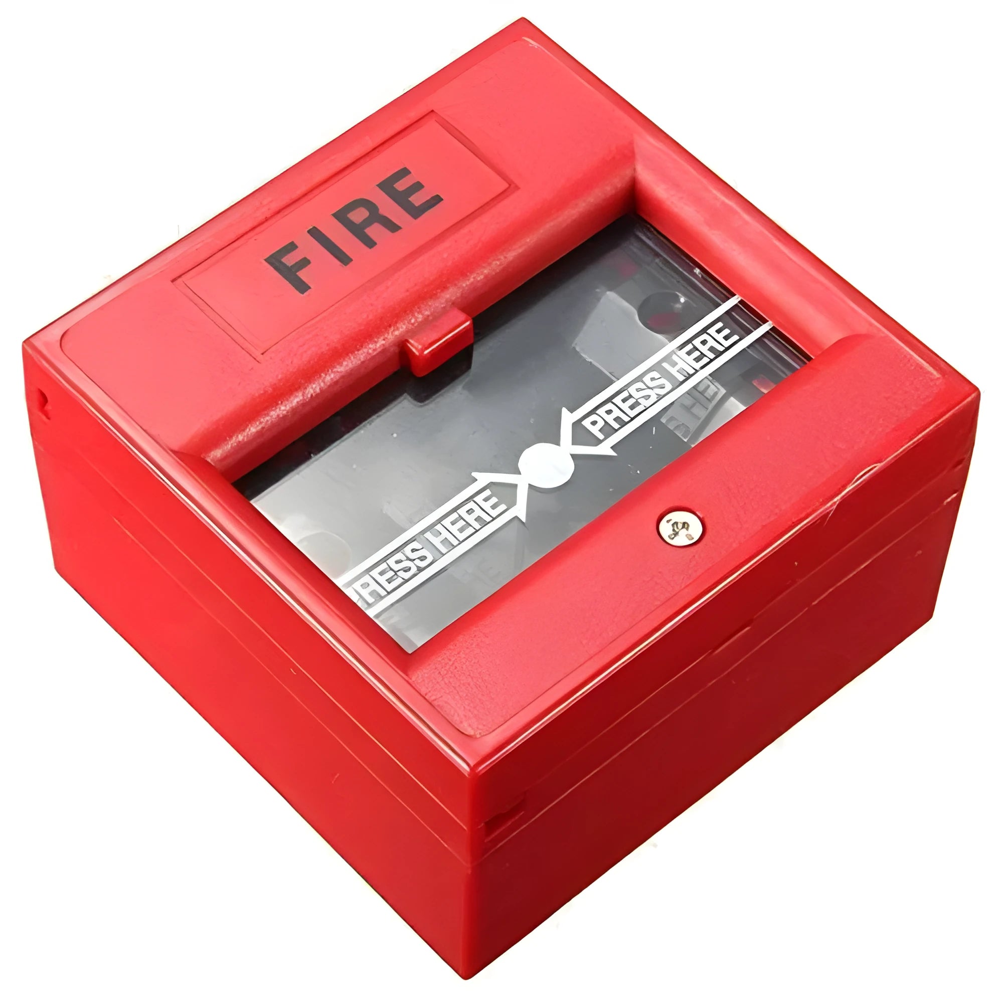 Red wired security break glass emergency fire alarm hand button with fireproof housing for 24VDC systems